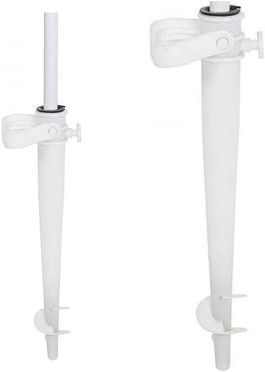 Parasolhouder - Grondanker Parasol Parasol Prikker - Parasol Verankeren - Met Grondschroef - 44 cm - Wit