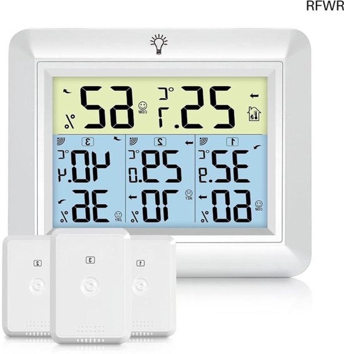 Weerstation Binnen en Buiten - Weerstation Draadloos Binnen Buiten - Weerstation met Buitensensor - Klimaat
