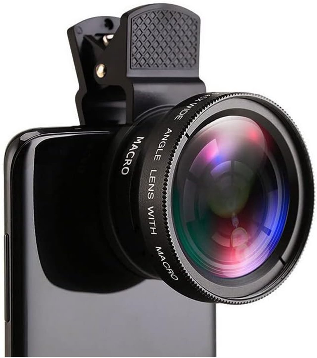 Telefoon Camera Lens 2 in 1 Clip-on Lens Kit 37mm 0.45X 49UV Super Groothoek & Macro Telefoon Camera Lens voor iPhone en Android Smartphones Mobiele Telefoons