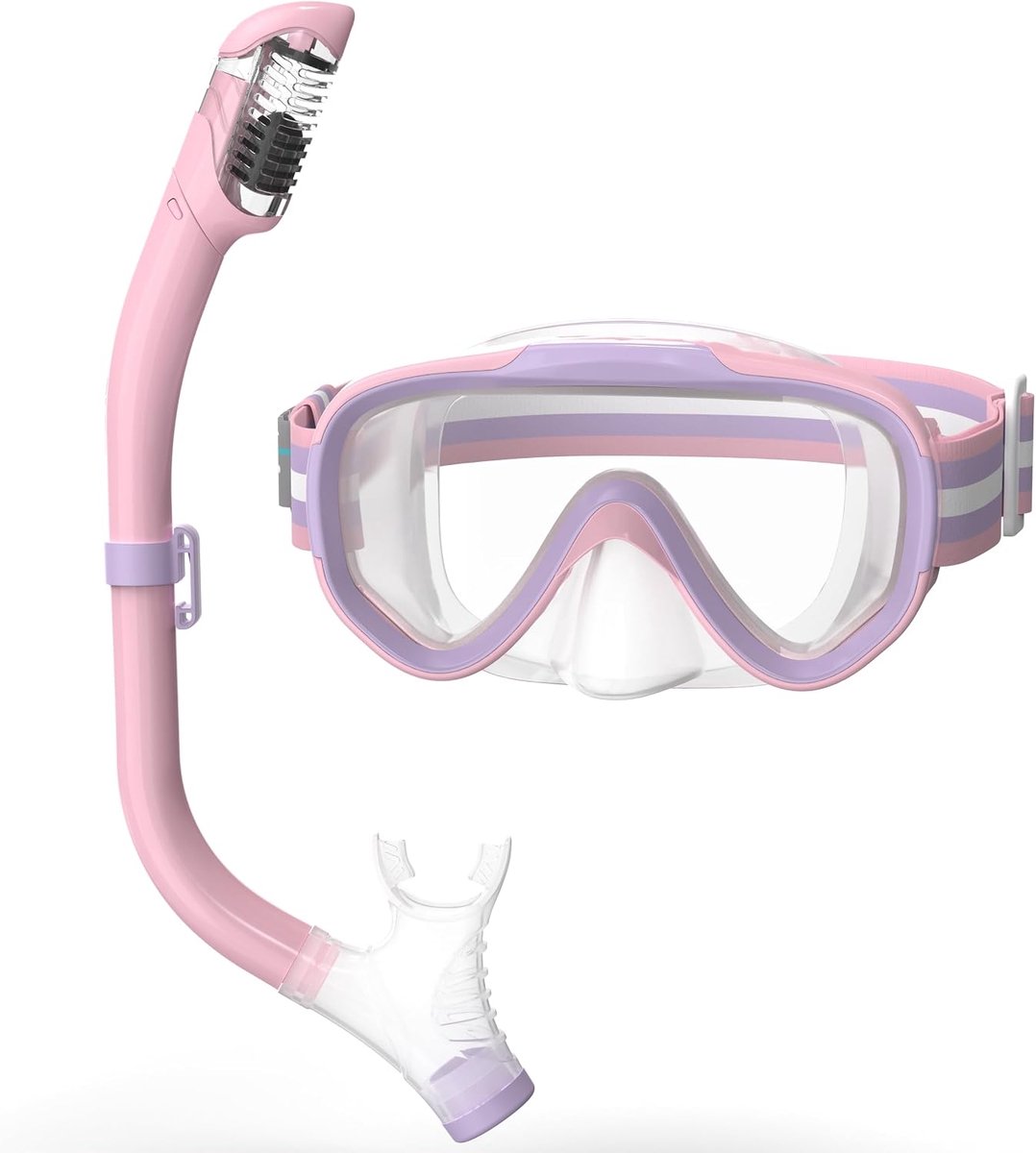 Duikbril voor kinderen van 3-12 jaar, anti-condens, zwembril, snorkelmasker met neus en stoffen band, duikmasker voor duiken en snorkelen, voor jongens en meisjes