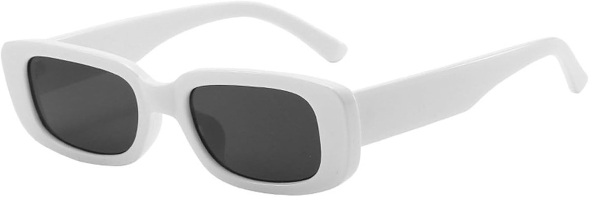 rechthoekige zonnebril voor dames en heren, modieuze retro bril met vierkant frame, bril met UV400-bescherming