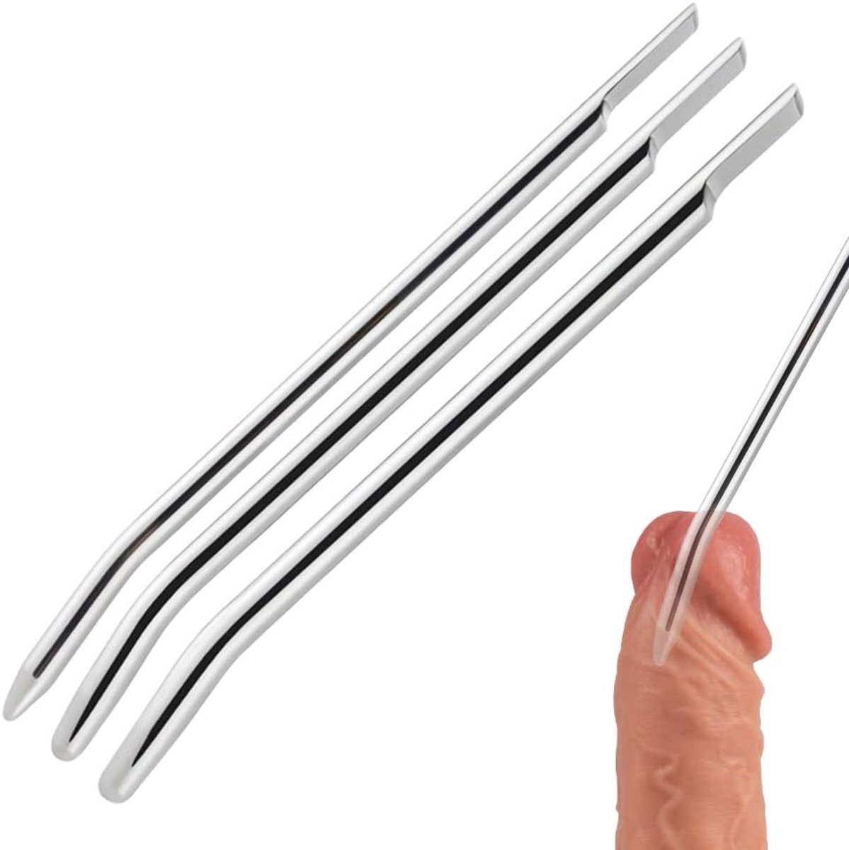 Roestvrij stalen urinebuissondes dilatator 3 stuks metalen penisplug voor mannen masturbatie seksspeelgoed