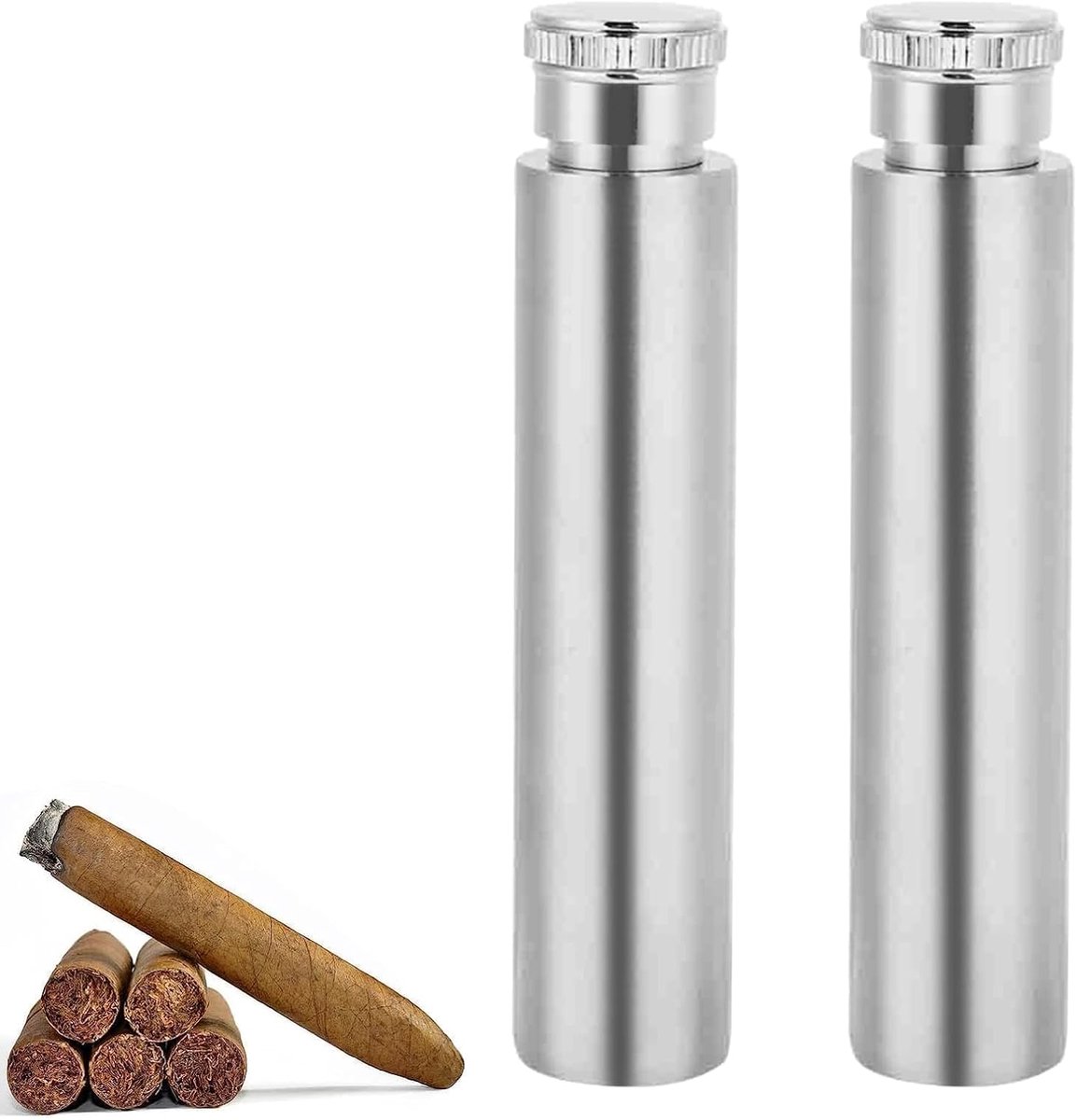 2 stuks roestvrij stalen buis kolf, 1 oz draagbare mini buisvormige heupflessen heupfles wijn buis zak heupfles zak drinken buisvormige fles