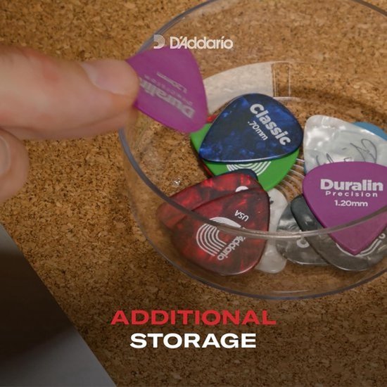 Plectrumhouder - Plectrum etui - Muzikanten Organiseren - Draaibaar Platform - 12 Plectrums - Transparant — afbeelding 2