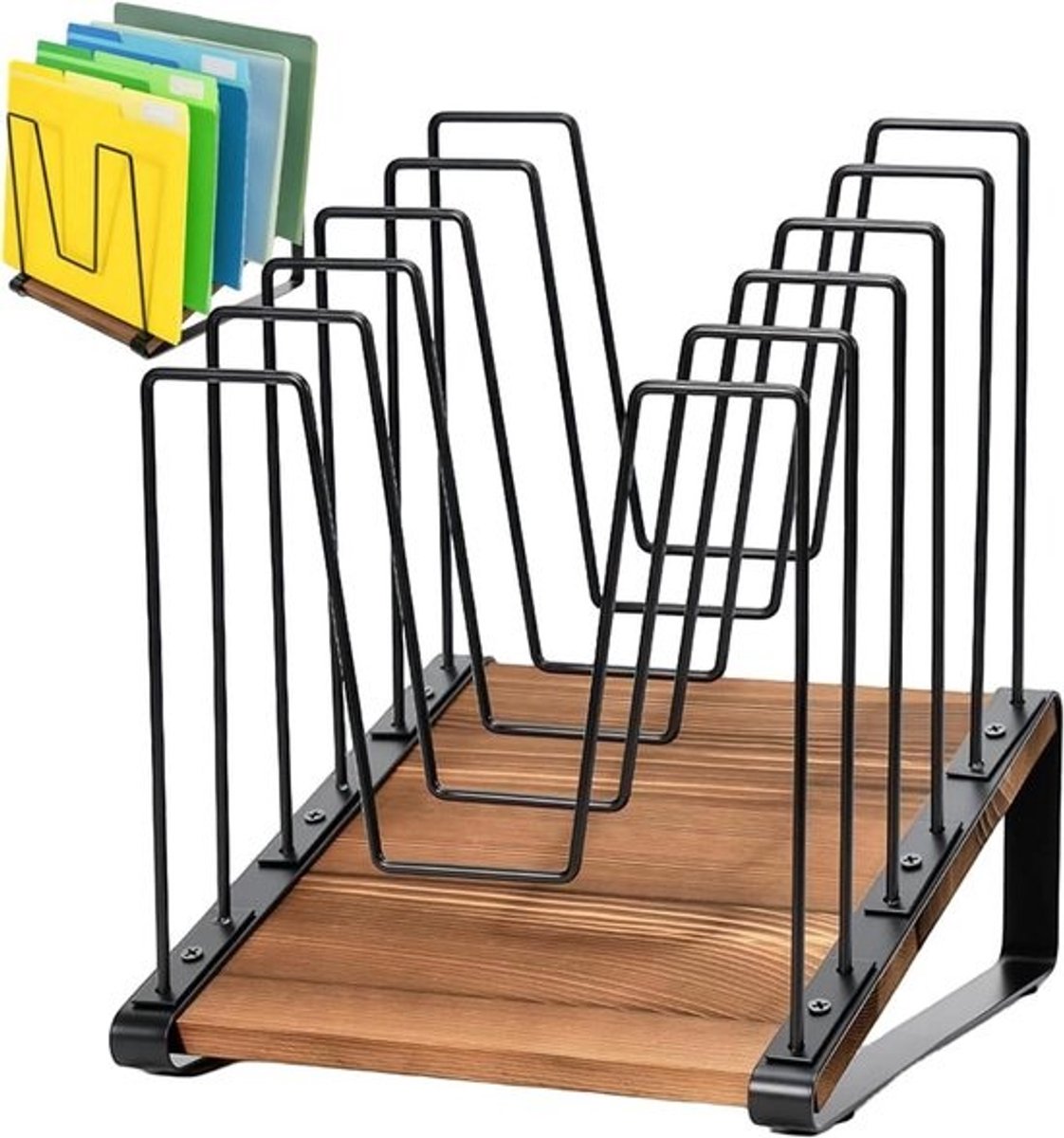 Documentenordener Bureau - Opbergstandaard Mappen - Werkplek Organiseren - Ergonomisch Kantelontwerp - 22 x 223 x 22 cm - Mat