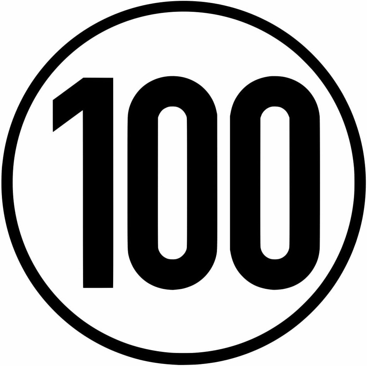 Autosticker voor aanhanger, camper, vrachtwagen, bus, 100 km/u, snelheid 20 cm x 20 cm, voor alle oppervlakken, achterklep, kofferbak, digitale print (1)