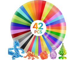 3D Pen Filament, 3D Pen Filament 1,75 mm 3D Pen Paint Set voor ODRVM, Tecboss, Lovebay, 3D Pen en 3D Printing Pen (PLA,42 kleuren, elk 3 meter)