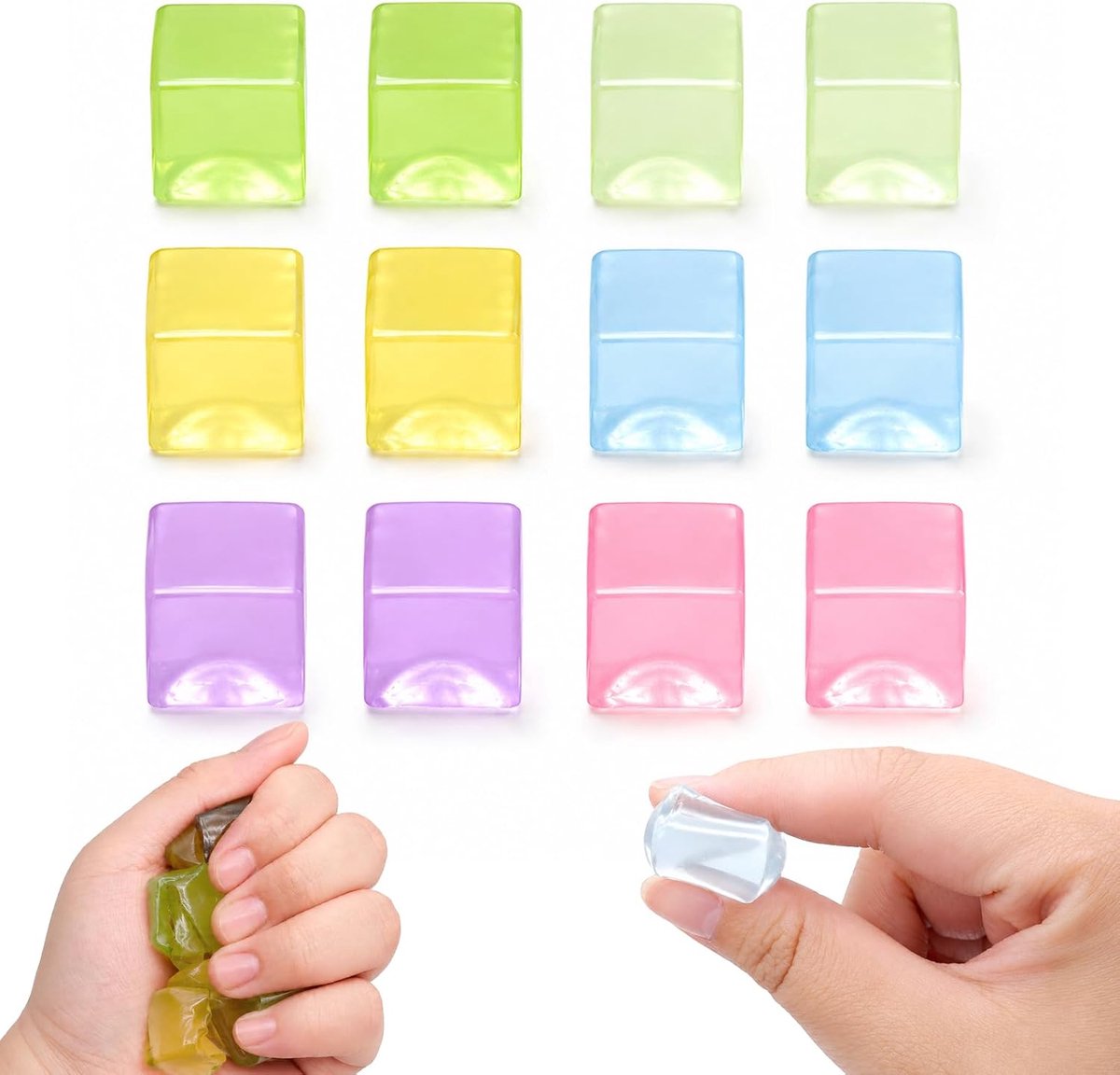 12 stuks stressbal ijsblokjes, zachte squishy ijsblokjes fidget toy