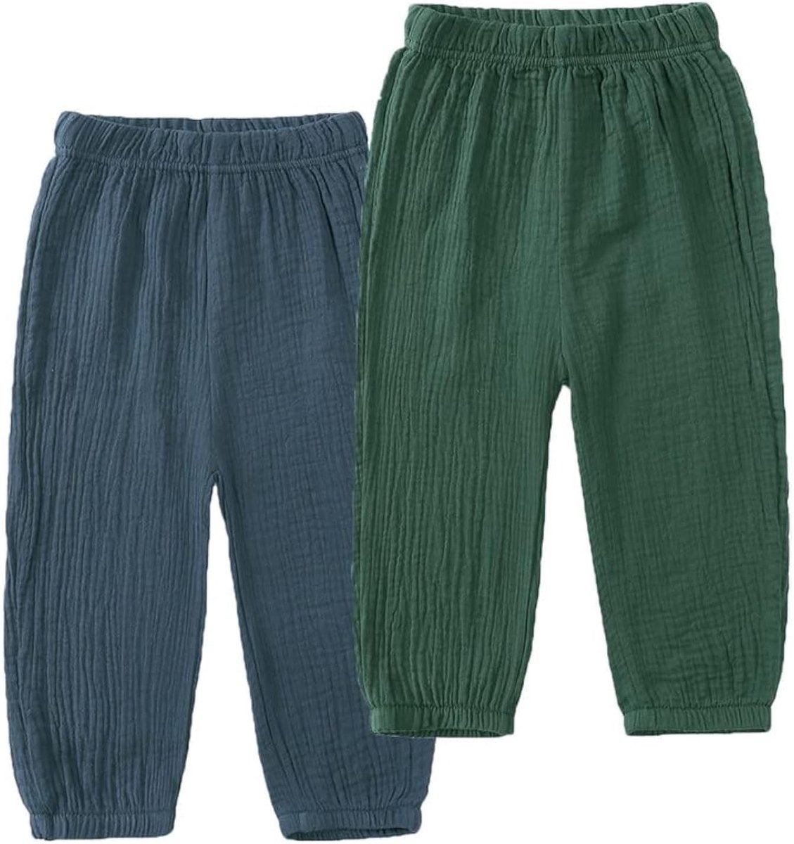zomerbroek voor baby's, muggenbestendig, dunne lange broek, voor jongens en meisjes, losse lantaarnbroek, verpakking van 2 stuks
