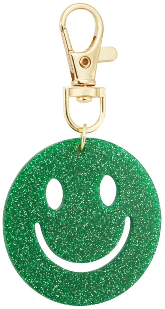 Keep smiling sleutelhanger - Groen