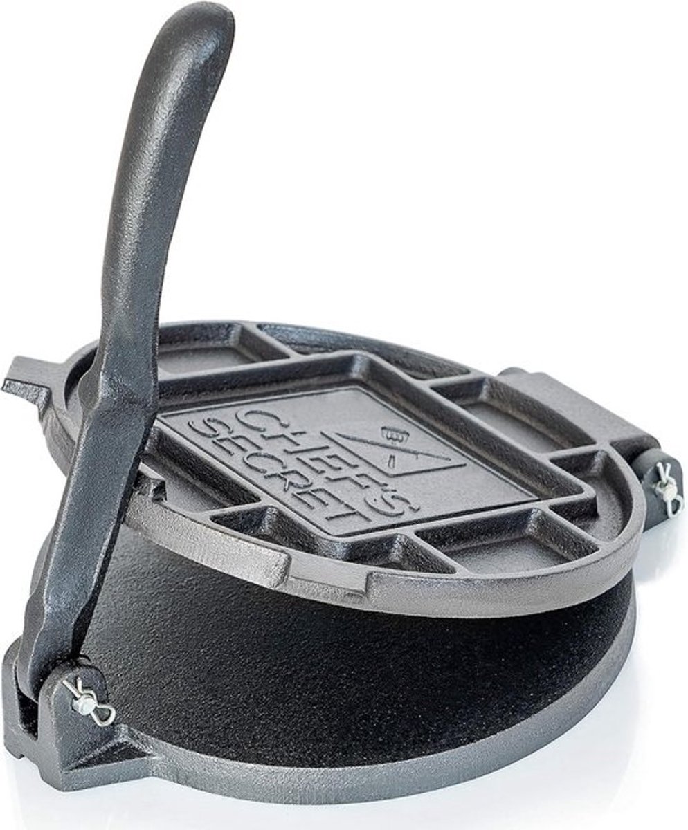 Gietijzeren Tortillapers 20 cm - Voor Traditionele Maïs Tortilla's