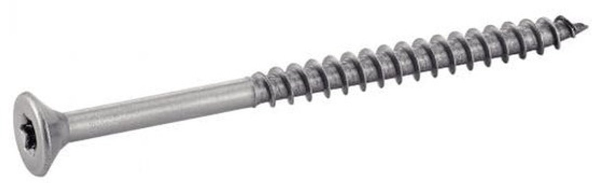 Houtschroeven RVS A2 Torx Kop Zelfborend - Geschikt voor Buiten Gebruik - 6x80mm - 100 Stuks