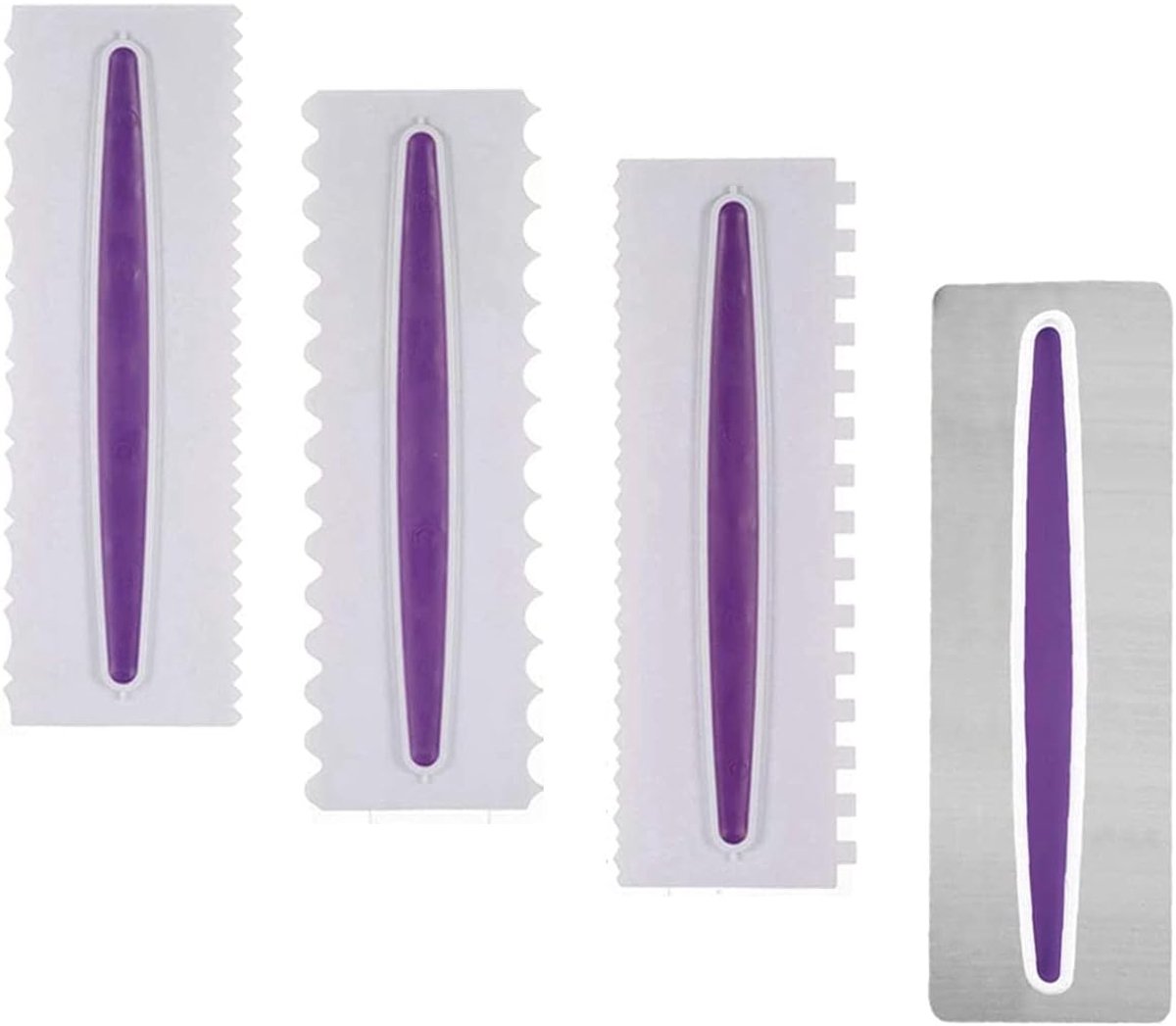 4 STKS Cake Schraper Cake Decorating Comb, Cake Sculpting Tools voor Cake Edge Smoother Keuken Bakken, Mold DIY Tool voor Cake Cream Bakken Decoreren