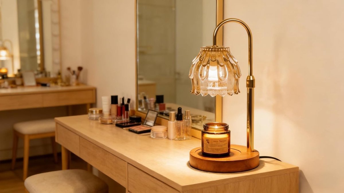 Kandelaarlamp - Amber - In hoogte verstelbaar - Met Timer en Dimfunctie - Voor Slaapkamer en Woonkamer