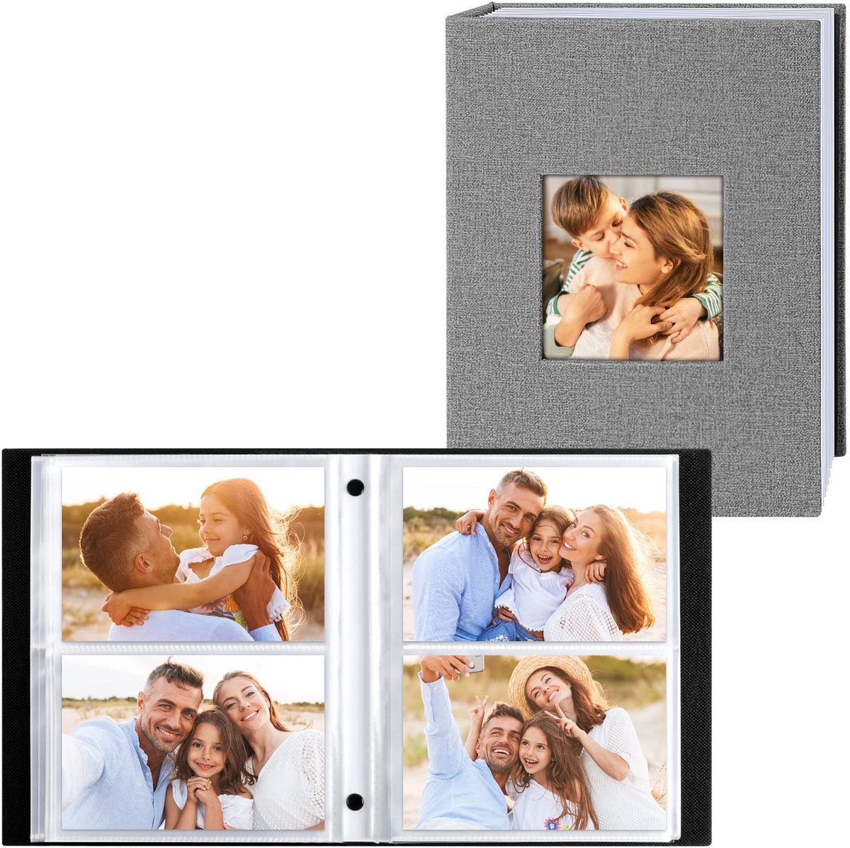 Dailygoods- Fotoalbum 200 Foto's - 50 Bladen/100 Pagina's - Linnen - 10x15 cm - Stofvrij - Elegant Ontwerp - Compact Formaat - Fotosboek