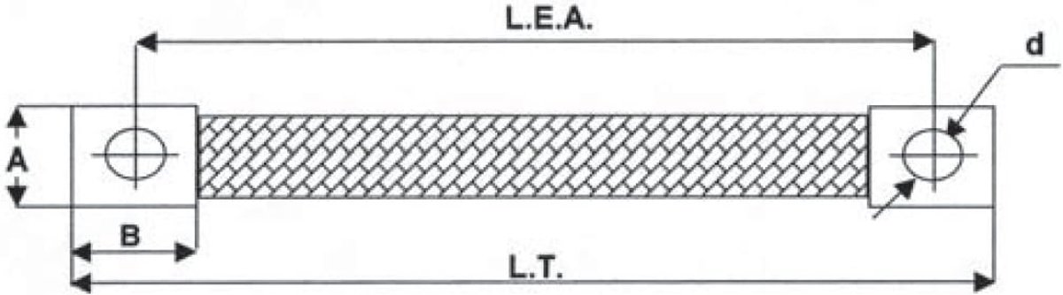 Doorsnede: 10 mm2 lengte: 250 mm 5 stuks aardingsband accumassaband massakabel motor-massabanden koperband Earth vlechten met gekrompte contacthulzen.