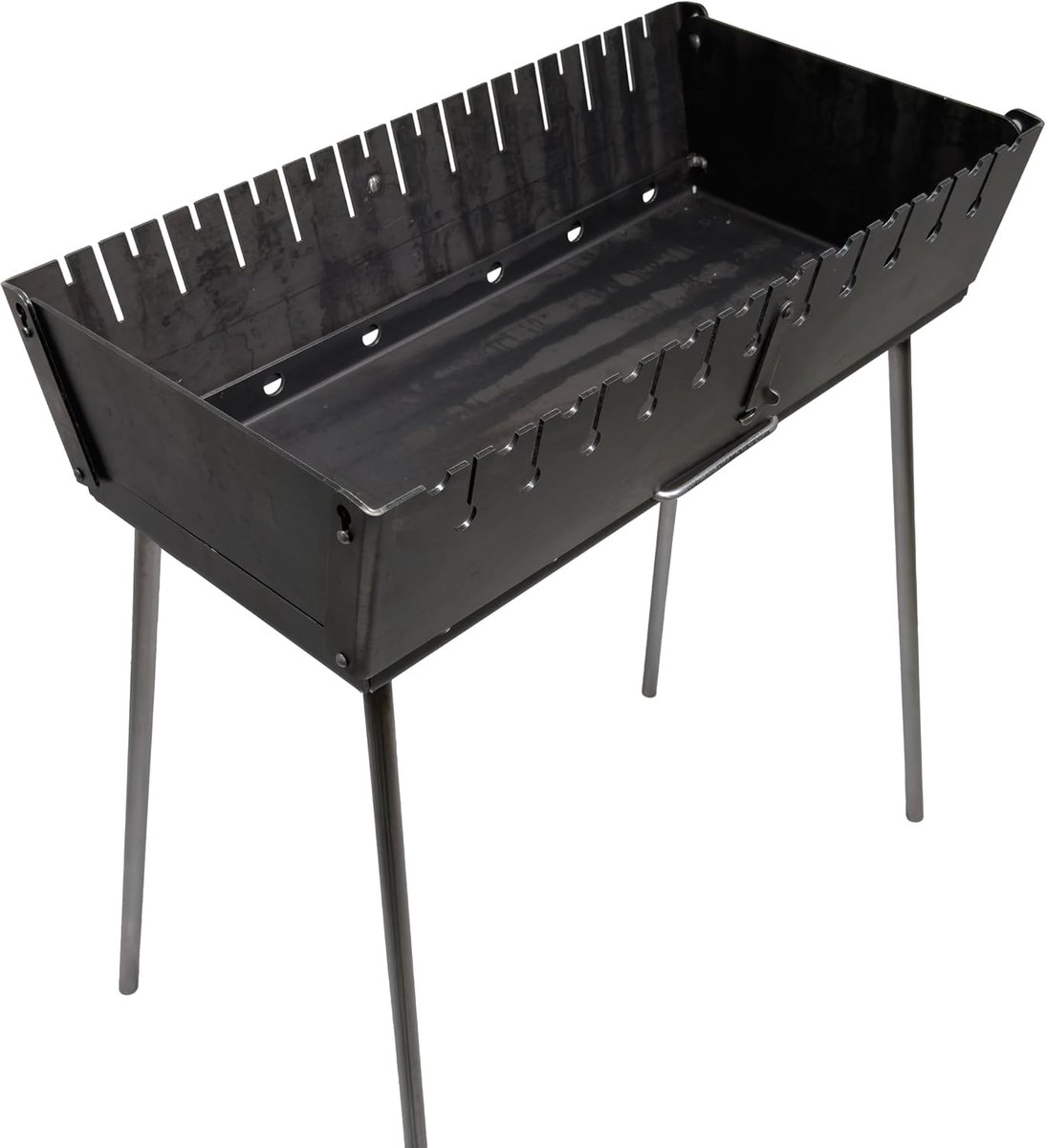 Barbecue, houtskoolgrill, opvouwbare BBQ koffer-grill van 3 mm staal voor 12 spiesen, draagbare outdoor houtskoolgrill voor camping, tuin, picknick en reizen