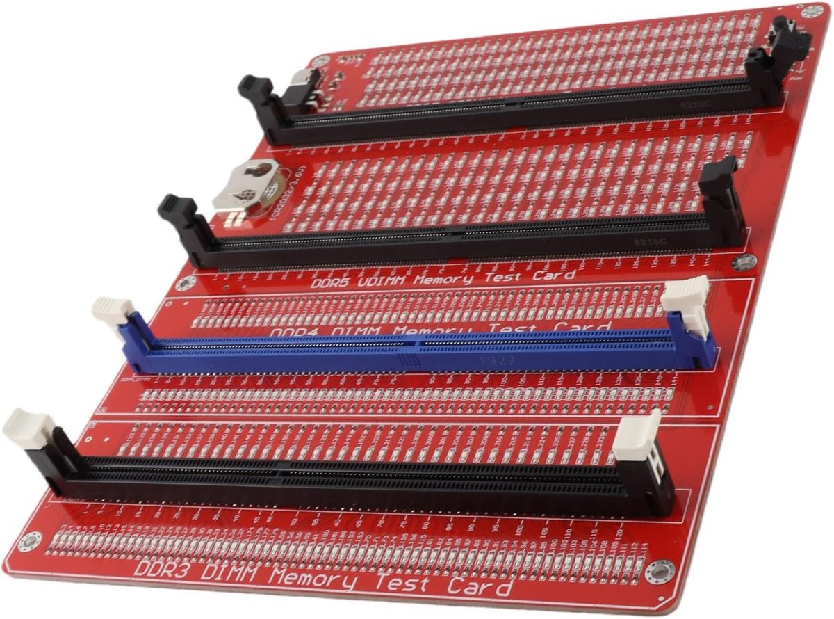 4-in-1 geheugendiagnosekaart, geheugendiagnose-analysator voor desktop-, DDR3-, DDR4-, DDR5-, UDMM-, DDR5- en servercomputers voor onderhoud en reparatie.
