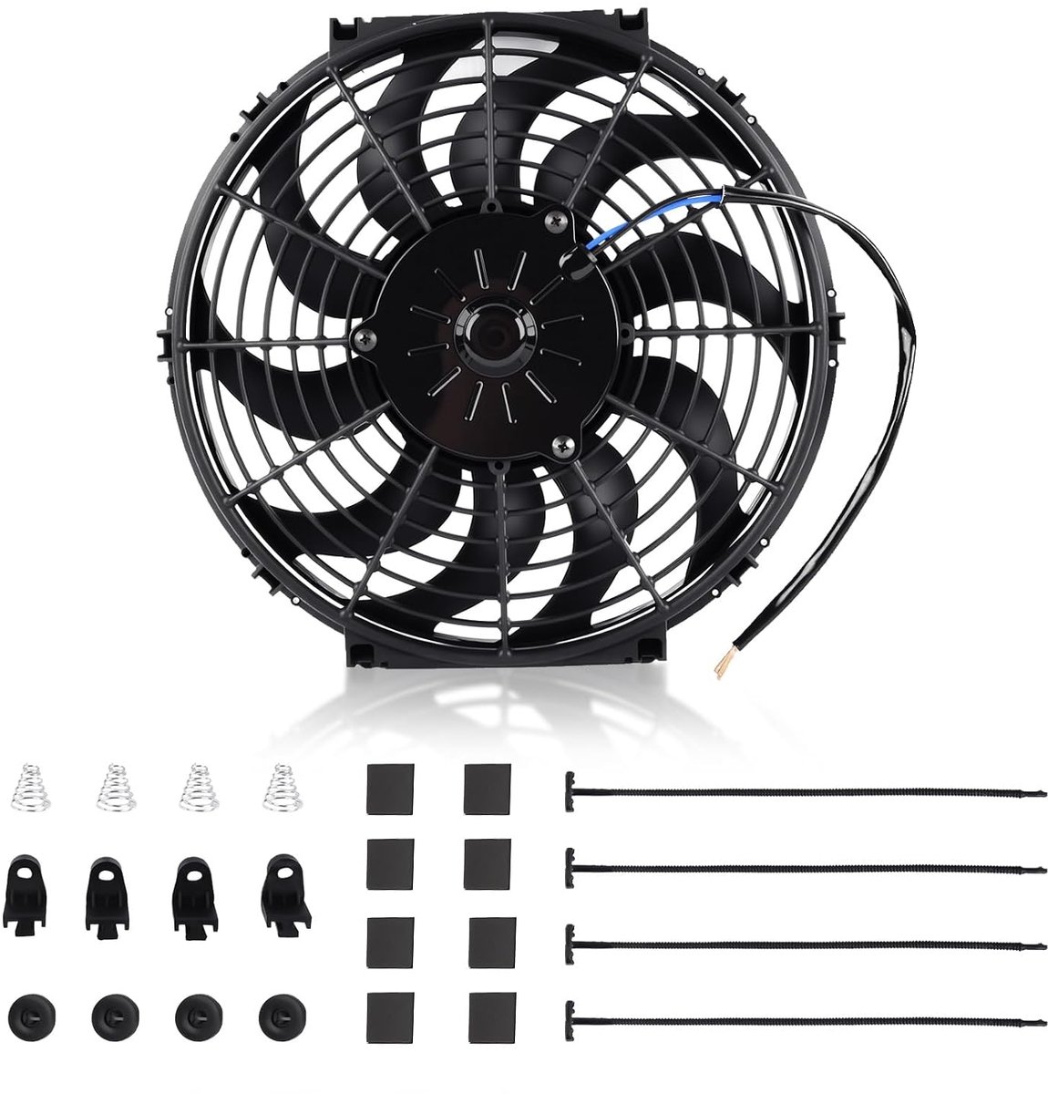 30,5 cm (12 inch) universele elektrische ventilator, 12V 80W voor auto's, campers en karts