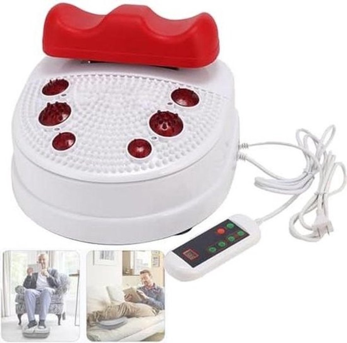 Chi Machine - Vitaliteitsschommel Schudder - Passieve Oefening - Gerichte Drukpunt Activering - 37 x 34 x 25 cm - Rood