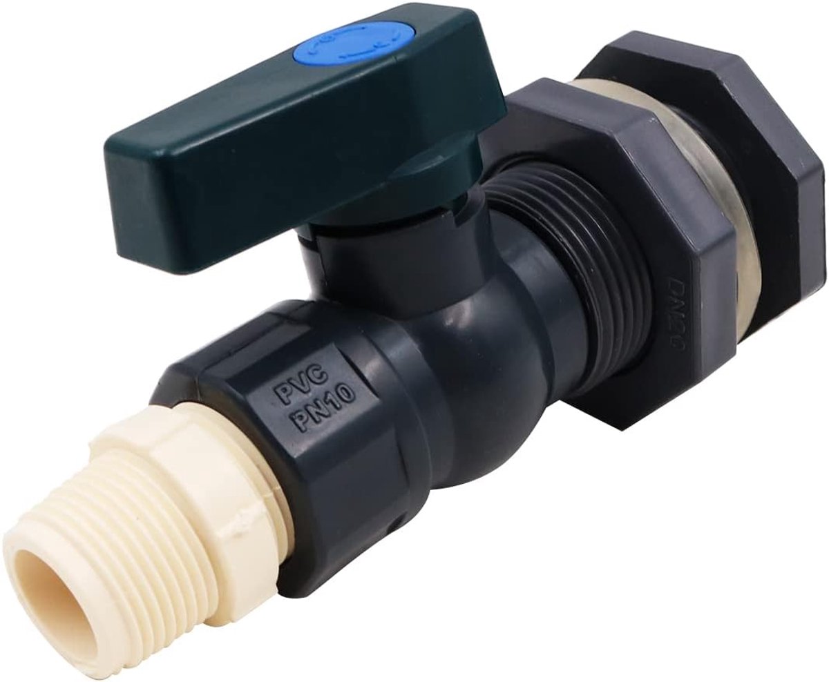 Dailygoods - PVC Spon Regen Barre Kraan Kit - Waterafvoer - Duurzaam - 3/4 Inch - Geschikt voor Watertanks - Voor Aquaria en Zwembaden
