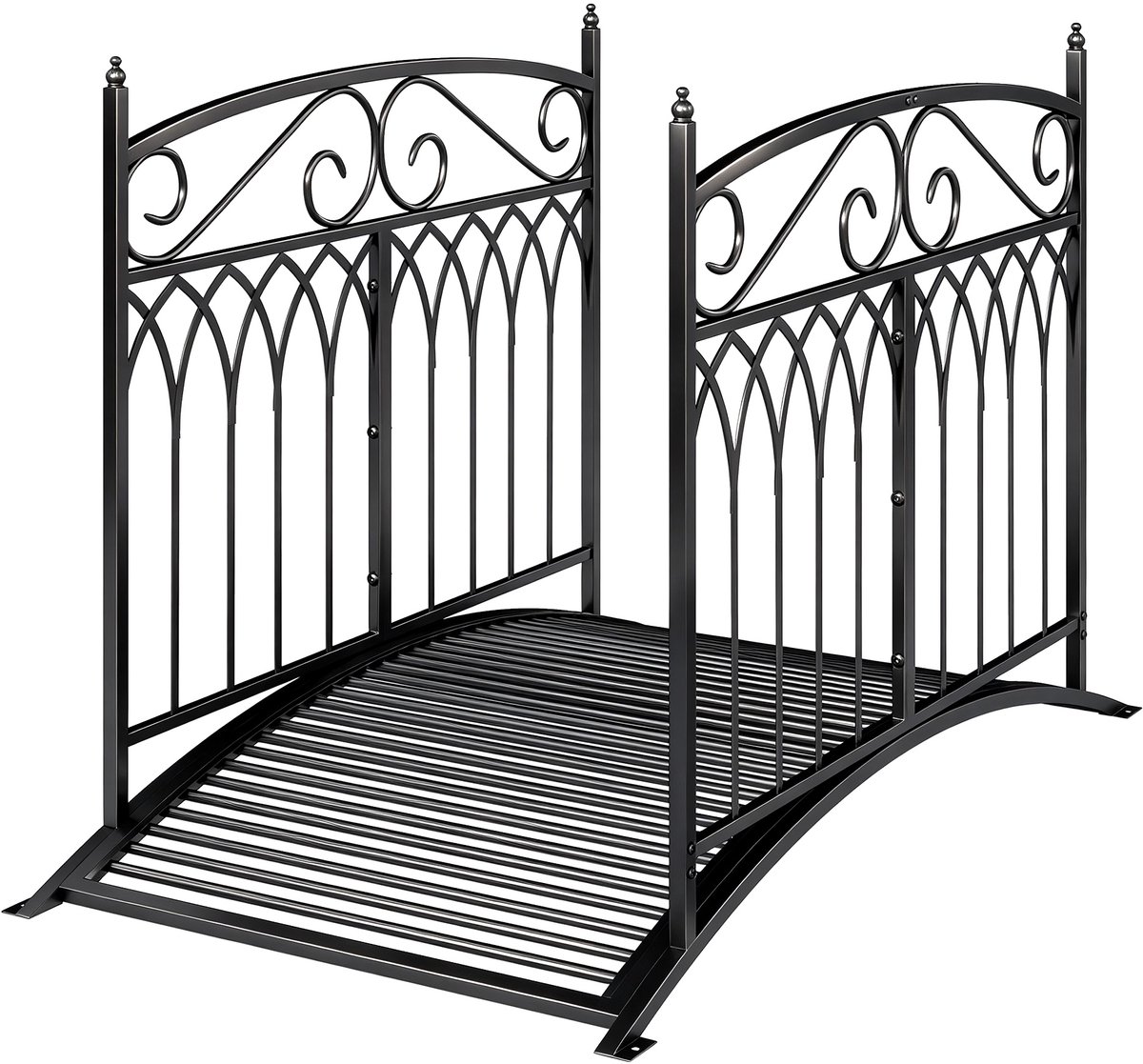 Tuinbrug-Metaal-135,5L x 74B x 91H cm-Zwart