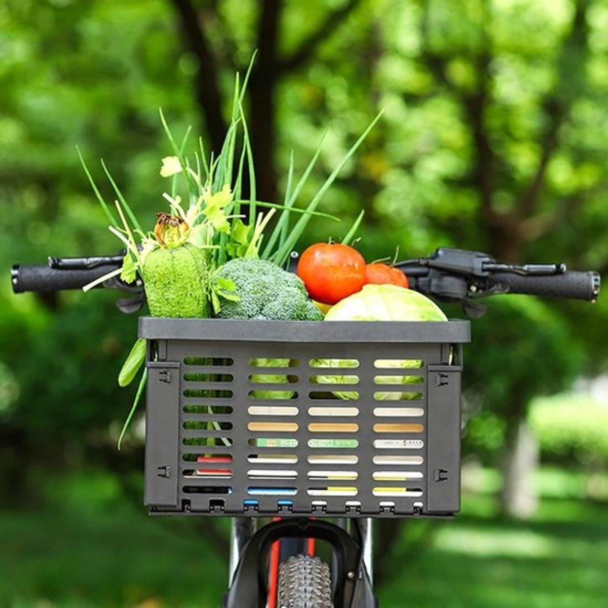 Fietsmand Inklapbaar - Fietsaccessoire Opbergrek - Dagelijkse Organizer - Afneembaar Stuurontwerp - 40 x 29 x 8 cm - Zwart