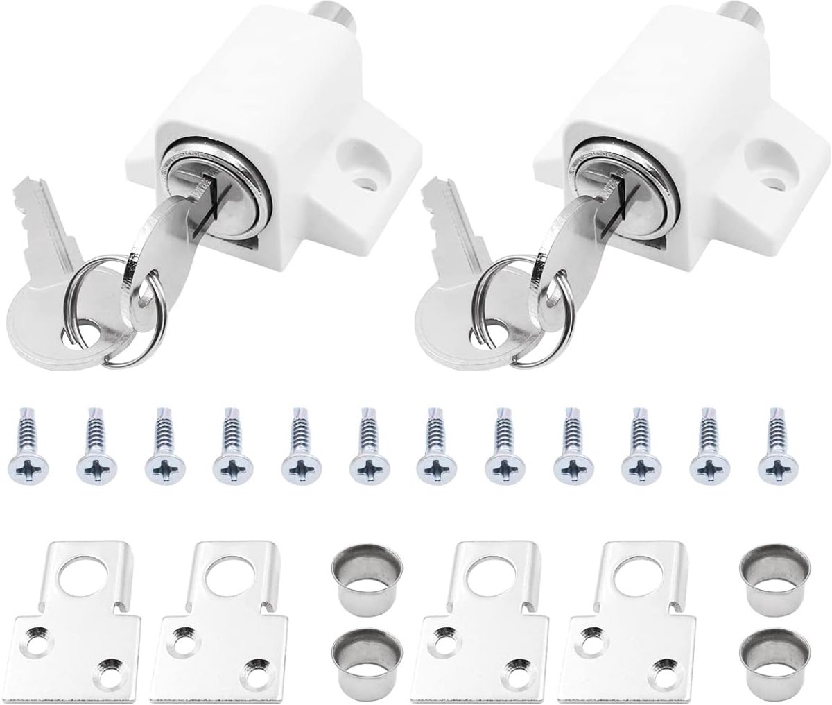Dailygoods- Sliding Patio Lock Veiligheidslock - Raambeveiliging - Raambegrenzer - Raamgrendel - Kinderslot Raam - Universele Montageplaten - Raamslot