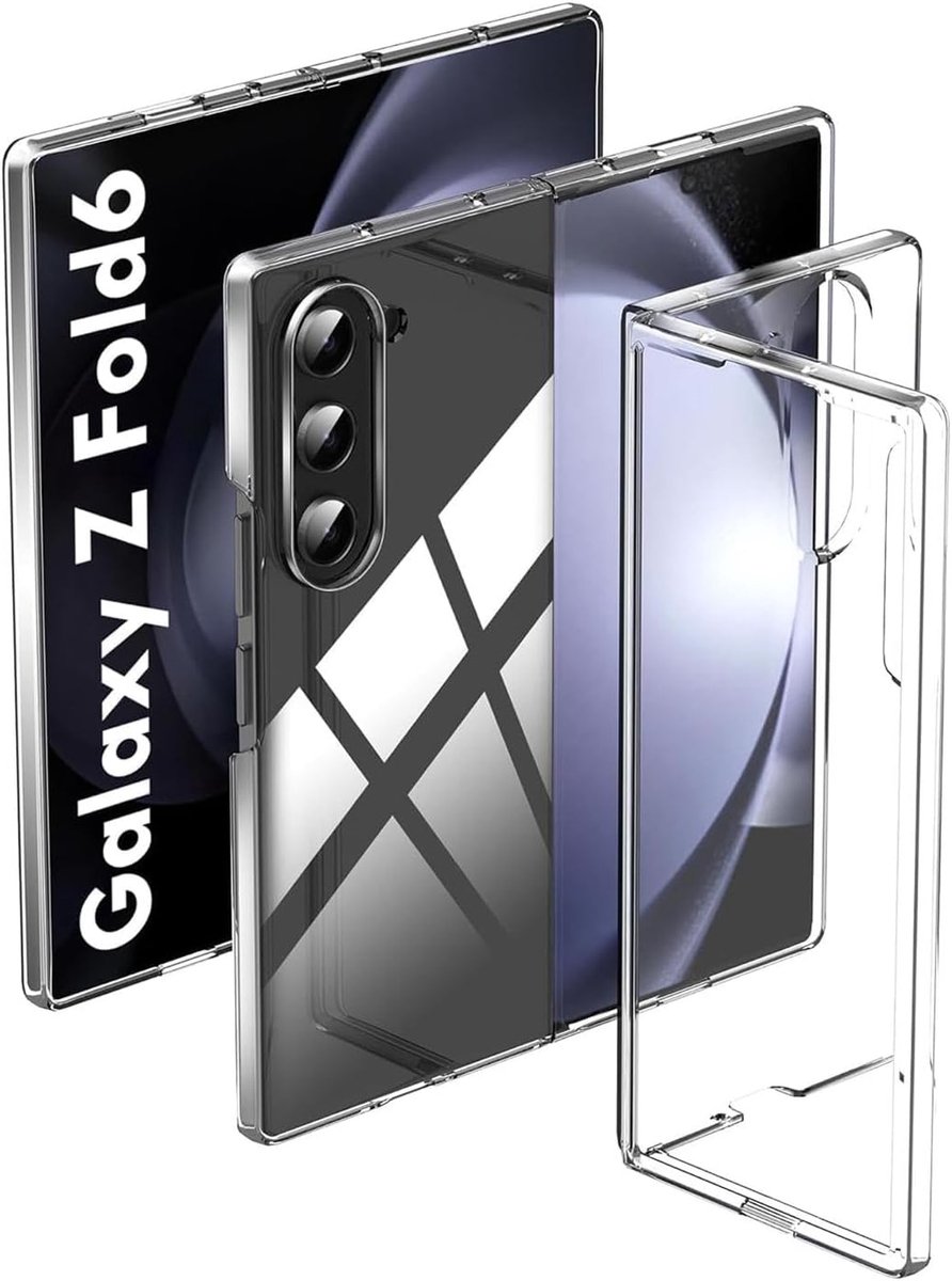 Hoes voor mobiele telefoon voor Samsung Galaxy Z Fold 6, transparant, dun, transparant, siliconen, doorzichtig