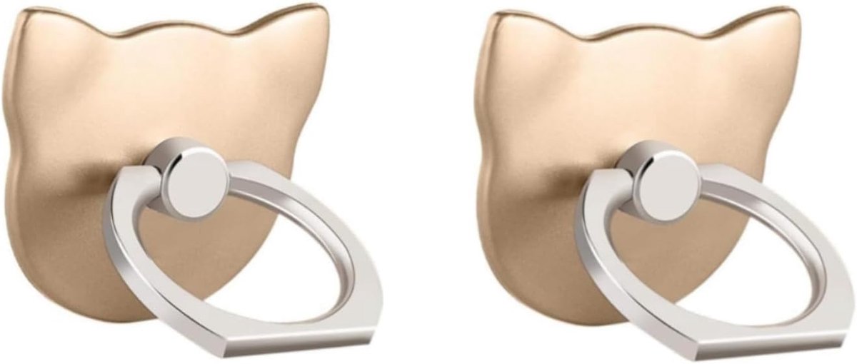 2 stuks ringhouders voor mobiele telefoon, 2 stuks, 360° mobiele telefoongrepen voor alle smartphones en mobiele telefoons (goud)
