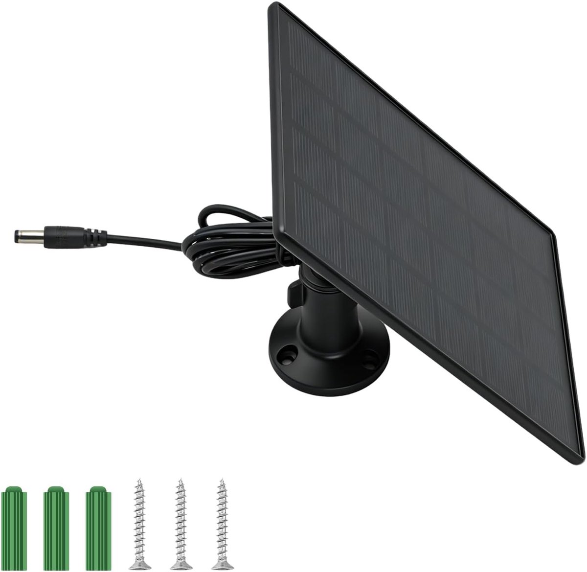 Zonnepaneel voor camera, 3 W 6 V zonne-oplader voor bewakingscamera buiten, weerbestendig zonnepaneel met DC-aansluiting en 2 m kabel, compatibel met ringcamera