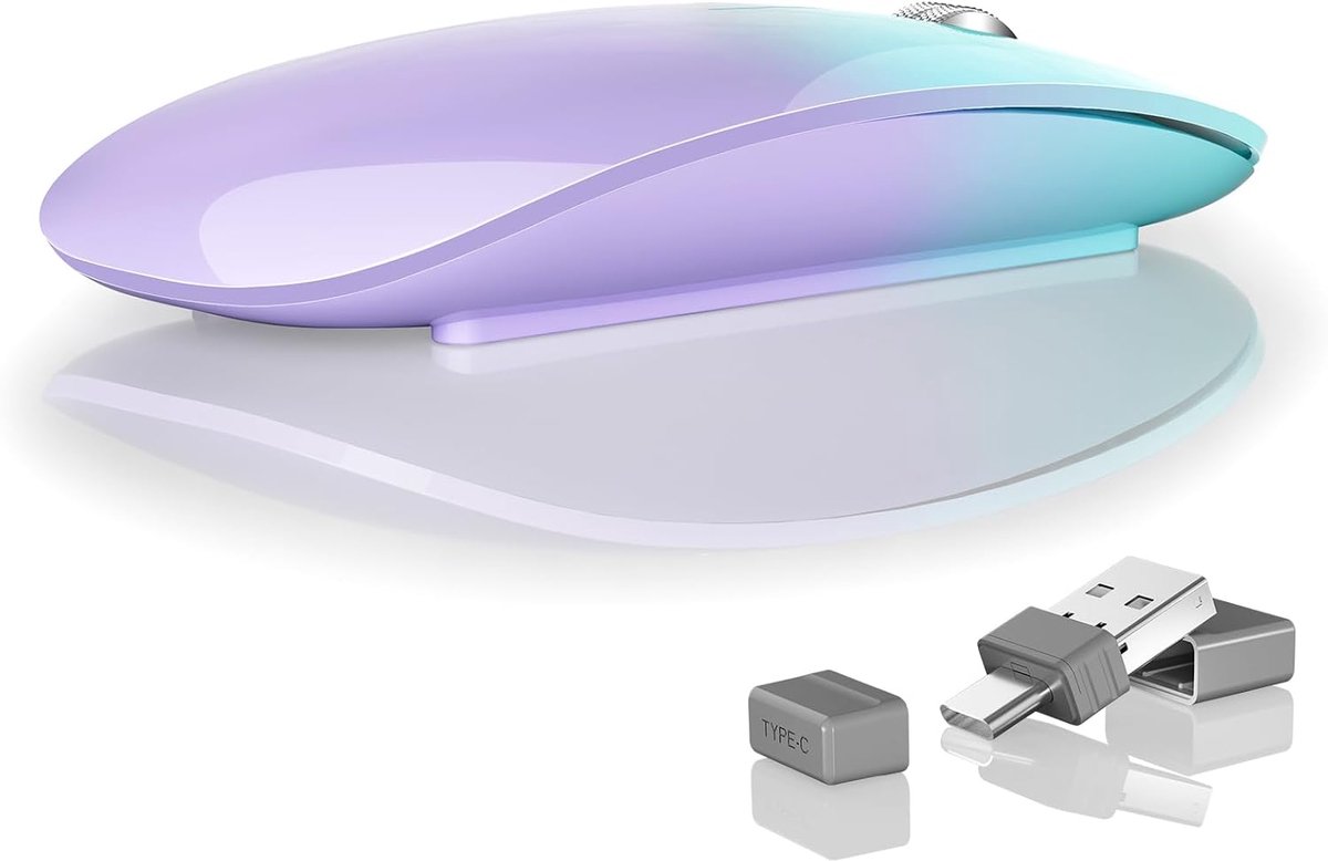 M18 Draadloze Bluetooth Muis, Oplaadbare Draagbare- Groen en paars