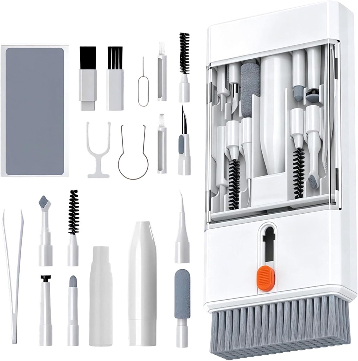 Reinigingsset, multifunctionele pc-toetsenbordreiniger, voor hoofdtelefoons, mobiele telefoons, camera's, tablets, autoschermen, reinigingsset met borstel