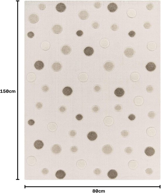Home Vloerkleed Kinderkamer Gestippeld Speelkleed High-Low Effect Zacht Natuurlijke Tinten Onderhoudsvriendelijk Modern, Maat:80x150 cm — afbeelding 2