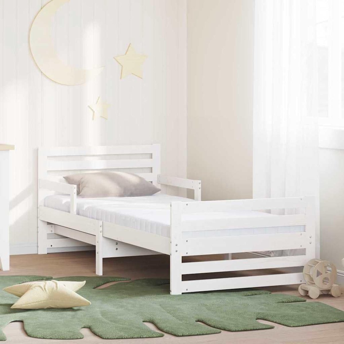 Grenenhout modern slaapkamermeubel Wit 80x200 cm