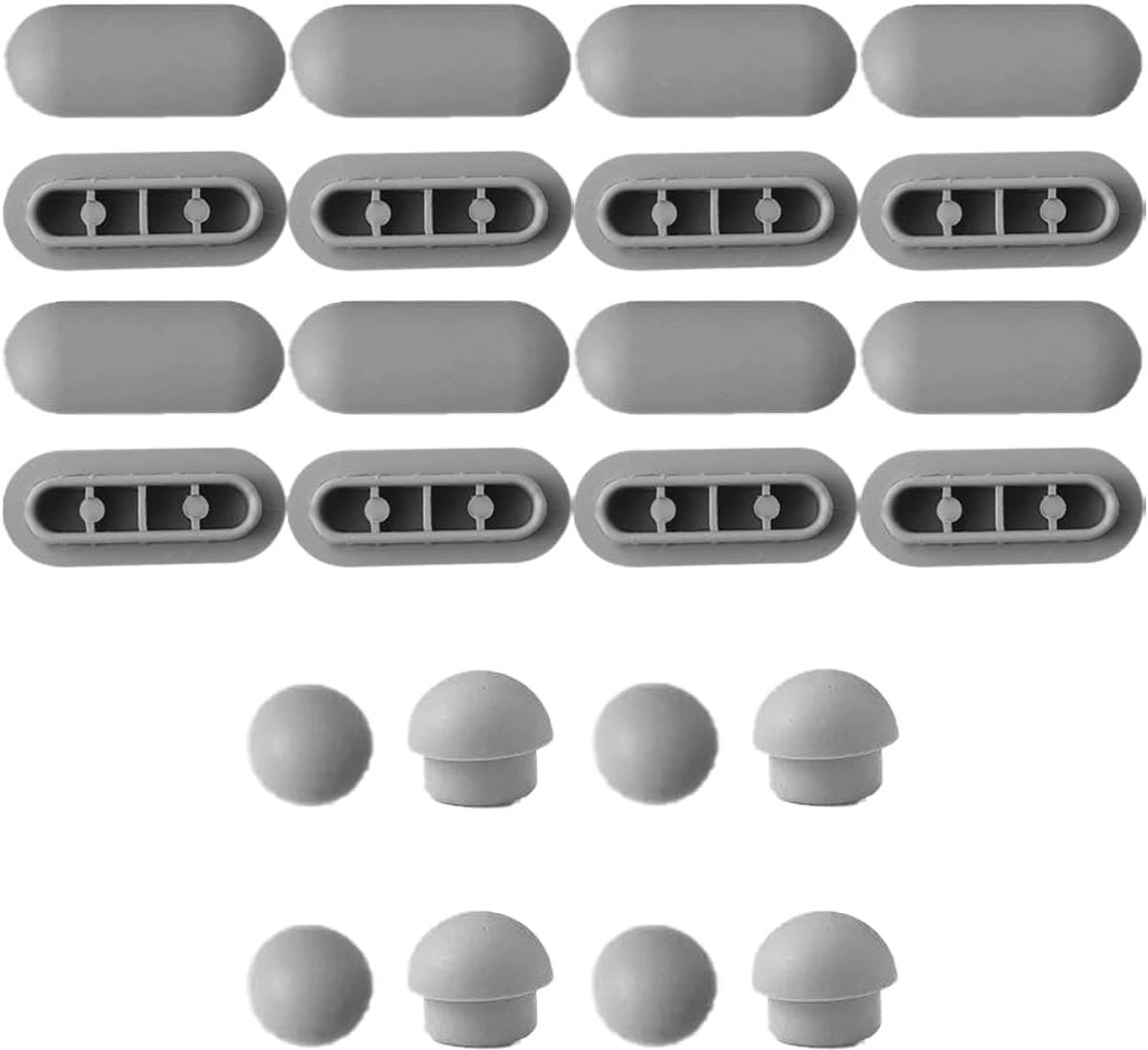 24 stuks wc-stoelbufferset bumpers anti-geluid vervangende dempende pads duurzaam en stevig, handig in gebruik bumpers pakking geluidsdempend reserveonderdeel (grijs)