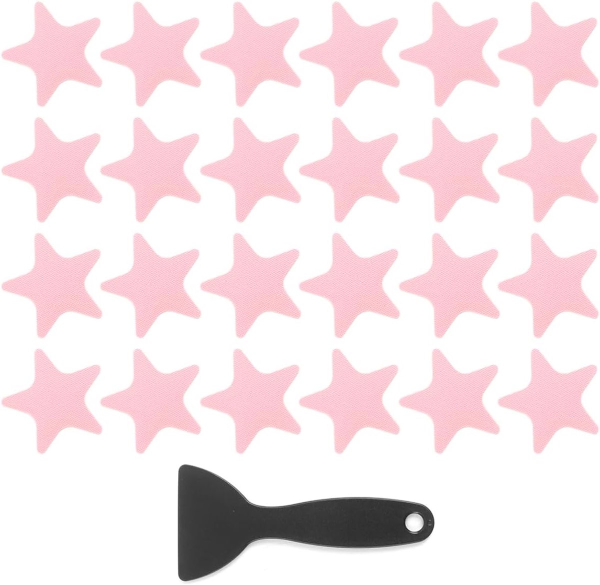24 stuks Star patroon antislip pads, veilige antislip stickers met premium schraper voor bad, doucheruimte, trap, roze