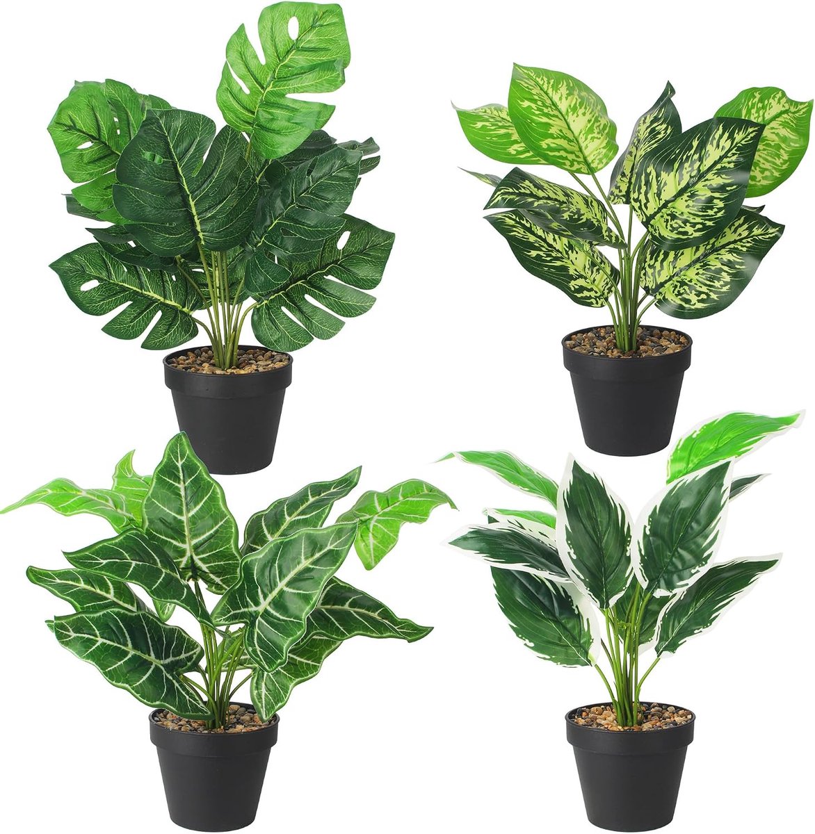 Kunstplanten Zoals Echt in Decoratieve Potten, Kunstmatige Planten Zoals Echt, Kunstplanten in Pot, Planten Kunst Deko, Kunstbloemen in Pot voor Home Decoration Badkamer Woonkamer Kantoor
