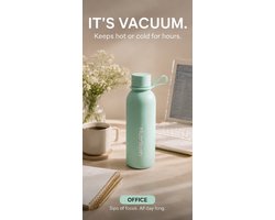 NutriLush.co RVS Vacuüm Thermosfles 500 ml – Dubbelwandig Geïsoleerde Drinkfles – Lekvrij en BPA-vrij – Voor Warme en Koude Dranken
