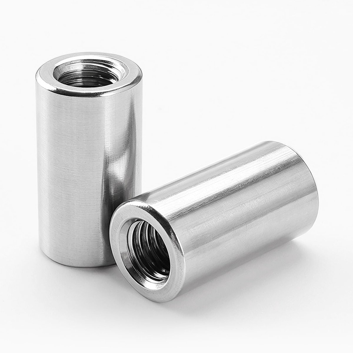 2 Stuks M10x30x16 mm Ronde Verbindingsmoeren, 304 Roestvrijstalen Koppelmoeren, Ronde Schroefdraadhulzen, Lange Ronde Moeren met Binnendraad, voor Thuis, Kantoor, Werkplaats, Industrie