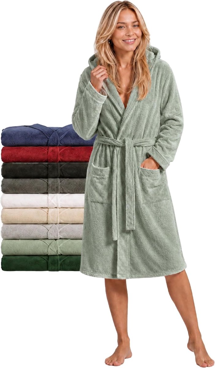 Accessoires voor Donna met Cappuccio in Spugna Certificaat Oeko Tex - 2 Zakken, Cintura - Vestaglia - voor gebruik in Doccia, Absorptie en Comfort