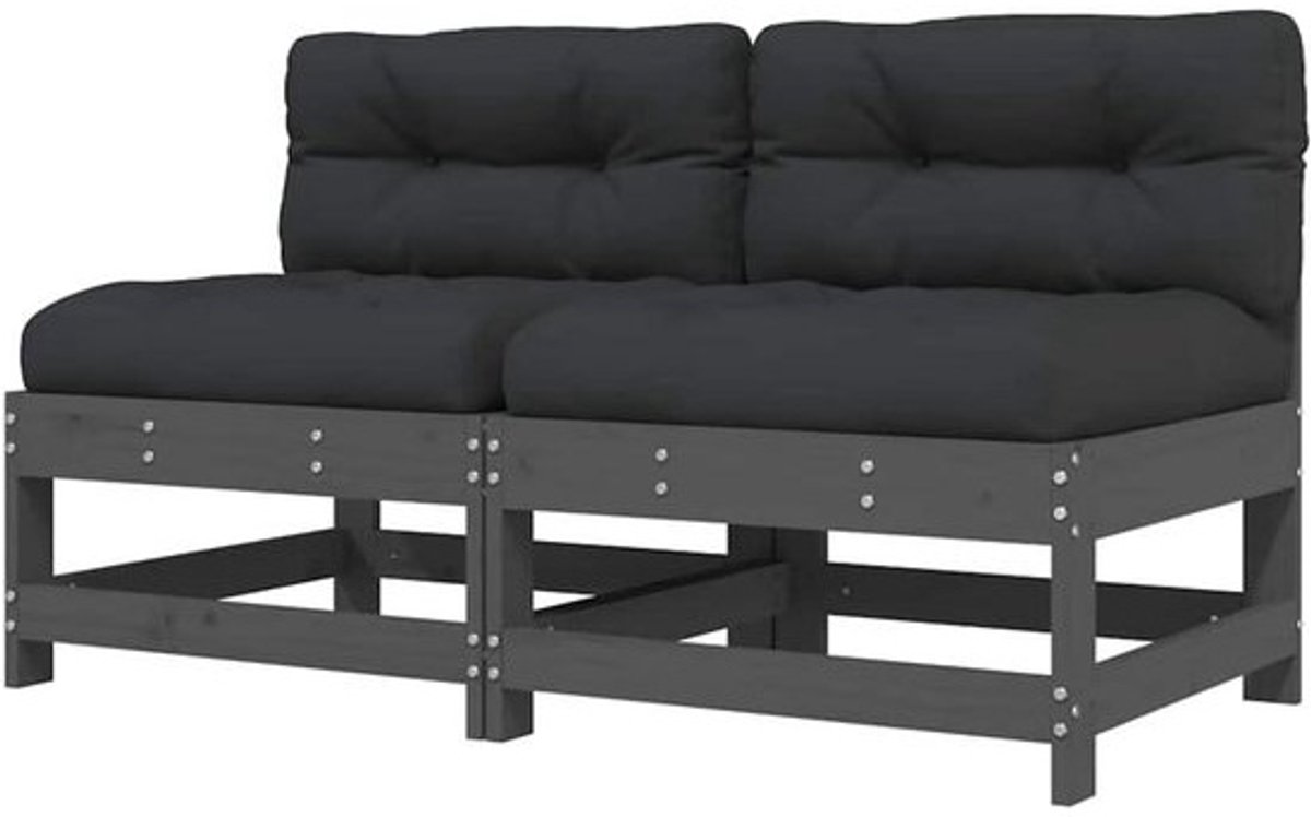 Houten Bank Set - Tuinbank met Kussen - Buiten Ontspannen - Modulair Design - 62 x 62 x 705 cm