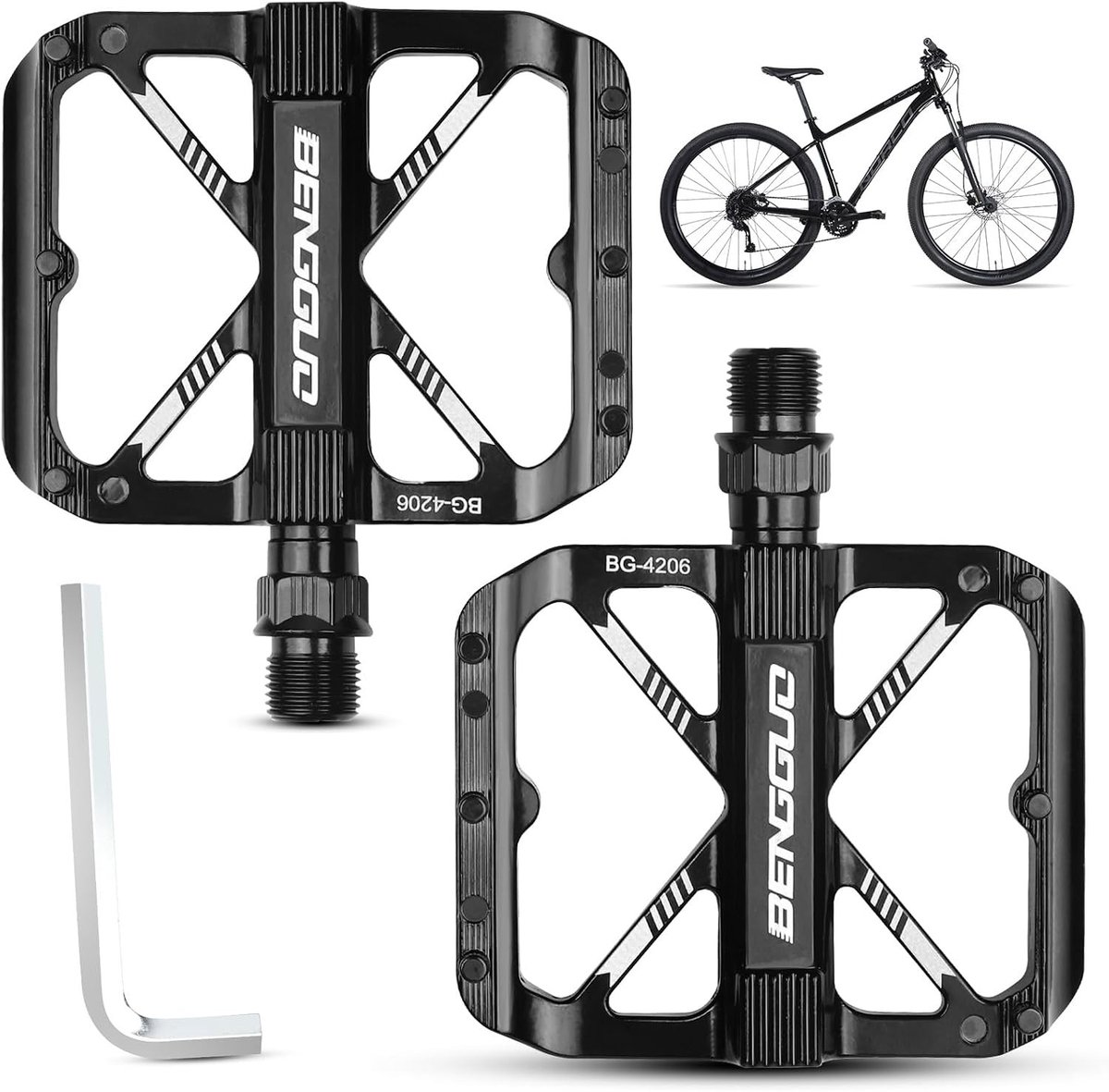 Aluminium fietsplatformpedalen voor mountainbike en racefiets - 9/16 Zoll, lichtgewicht en duurzaam