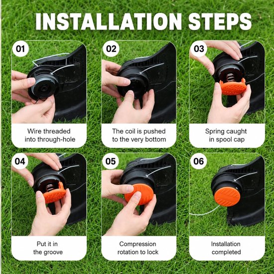draadspoel voor grastrimmer Nylon spoel met automatische voeding, compatibel met Einhell — afbeelding 4