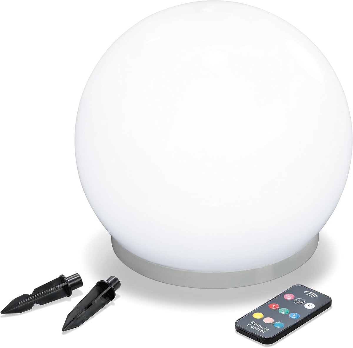 Zwembal op zonne-energie, 25 cm, met IR-afstandsbediening, 7 lichtkleuren beschikbaar, continu licht of wissellicht, 1 watt zonnepaneel geïntegreerd, te gebruiken als zwembal of met