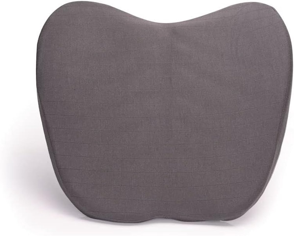 Memory Foam Rugsteun Kussen - Lendenkussen - Rugkussen voor bureaustoel - Lendesteun - Stoel kussen - Donker Grijs