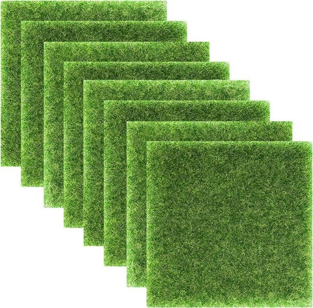 8 Stuks Realistisch Kunstgrasmatten voor Modelbouw en Miniatuurlandschappen (15x15 cm)