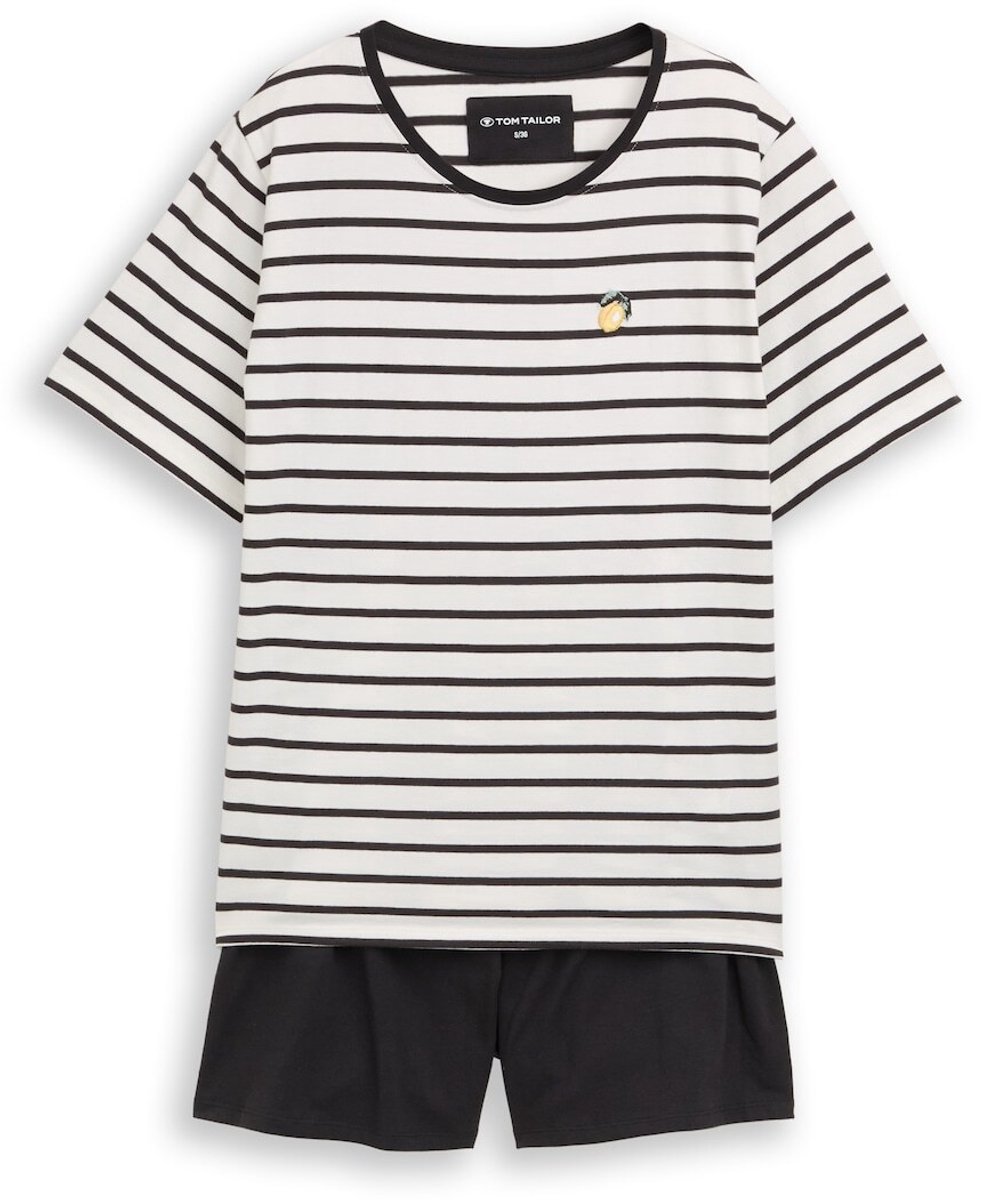 Tom Tailor Pyjamaset met streepjesmotief - black-medium-striped