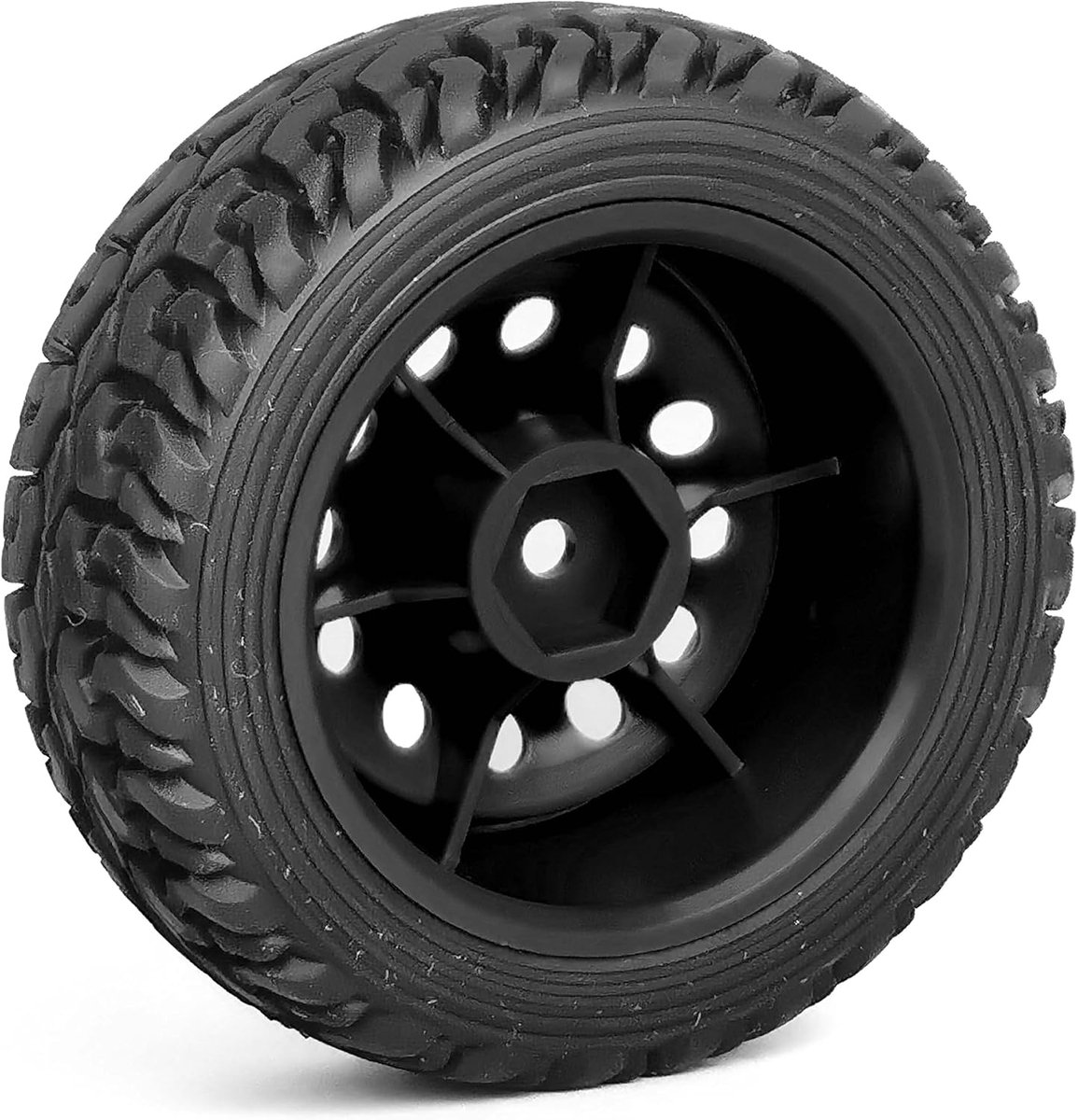 75 mm rubberen banden en kunststof wielen, RC banden velgen accessoires voor 1/10 RC op de weg auto 1/16 RC Rallye auto HSP 94123 HPI Kyosho Tamiya (zwart)