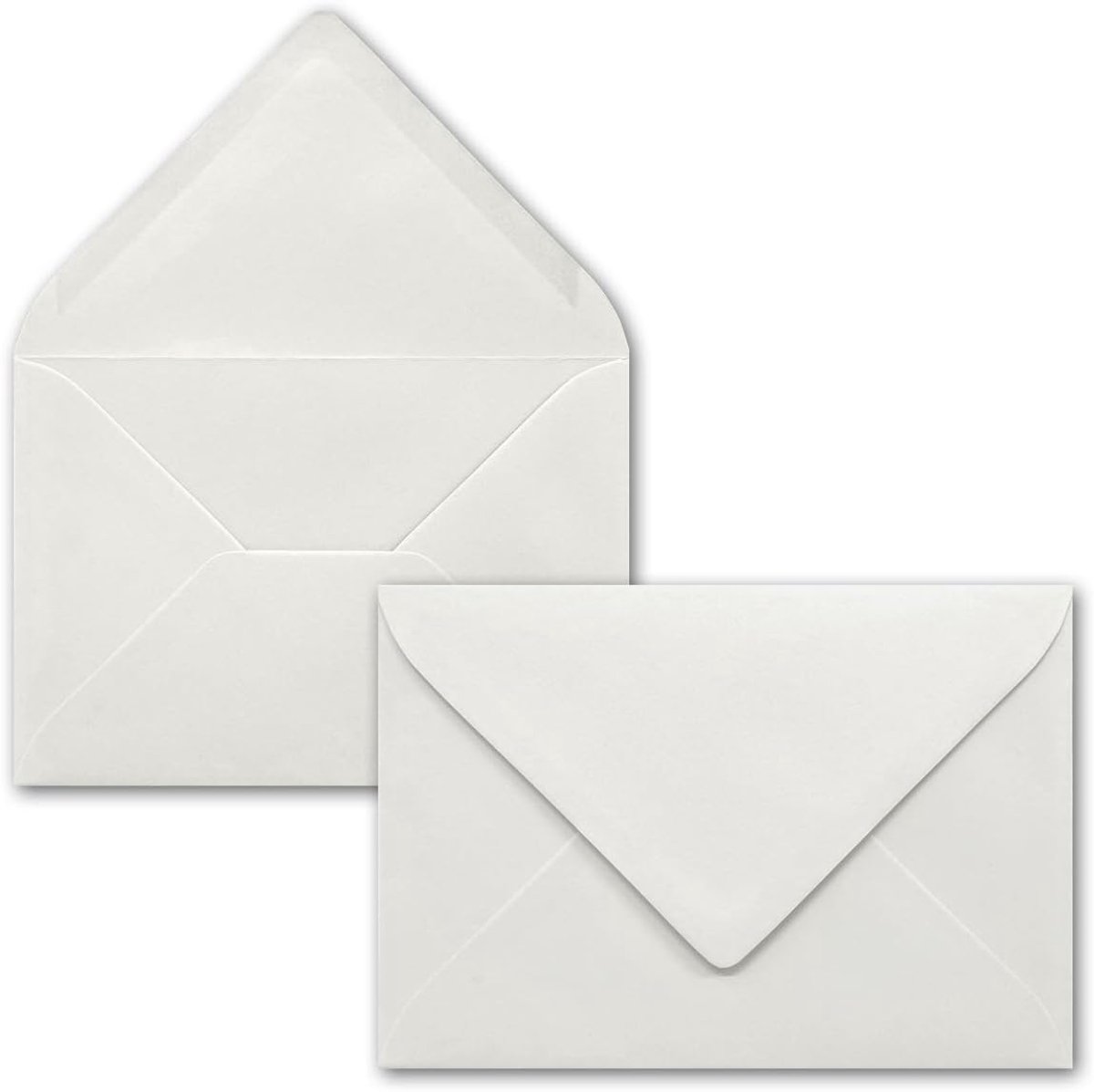 50 x enveloppen formaat B6, lichtgrijs, 12 x 17,5 cm, natte plakrand met puntige klep, 110 g/m², uitnodigingsenveloppen